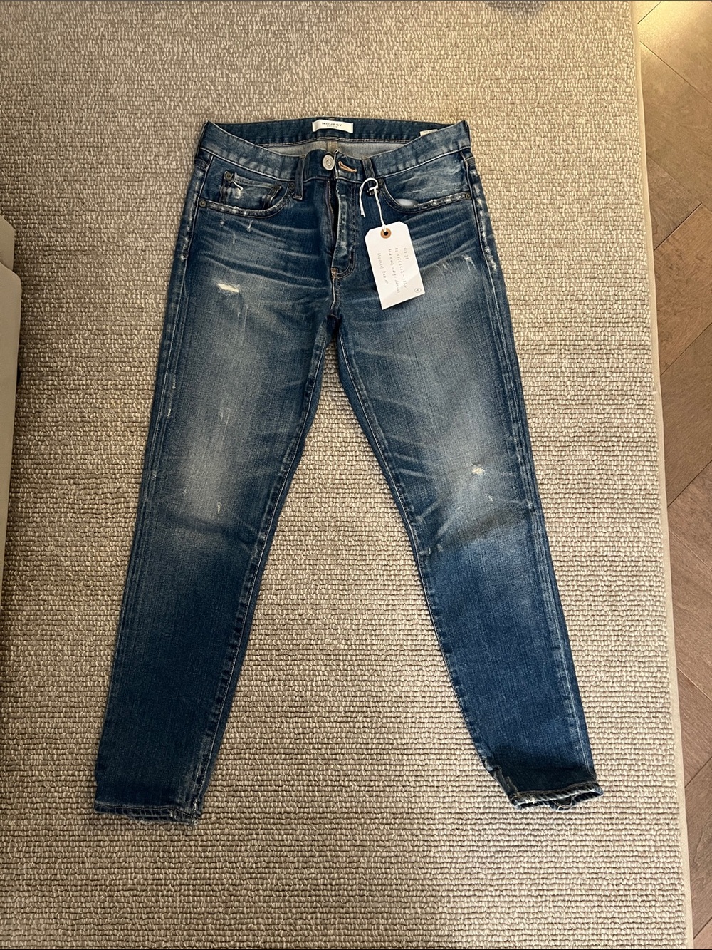 Moussy Dark Blue Skinny Distressed Jeans
